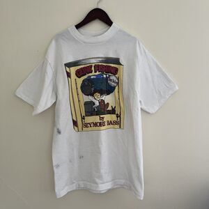 Capricorn Designs Gone Fishing Vintage Single Stitch Graphic Tee, White- Large